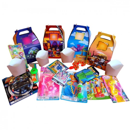 Pack complet 200 box personnalisés + 200 jouets + 200 scoop frites